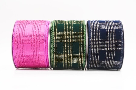 Classic Plaid Check Wired Ribbon_KW0464.KW0465.KW0466.KW0467.KW0468